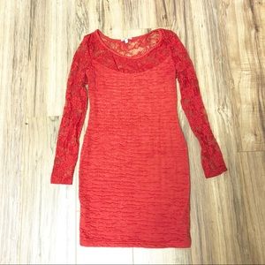 Charlotte Russe Red Lace Dress Medium VALENTINES DAY